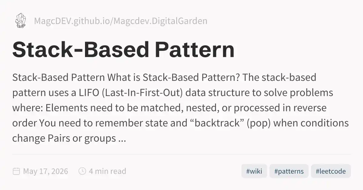 Stack-Based Pattern